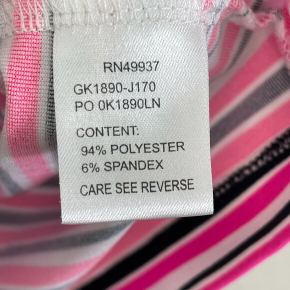 Tail White Label Womens Medium Pink Black Striped Sleeveless Zip Up Golf Top - Picture 5 of 10